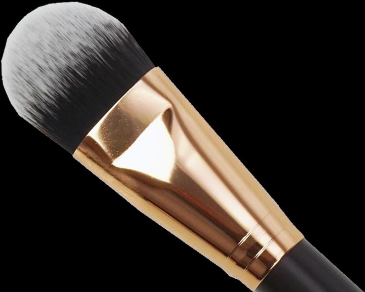 Immagine prodotto Pennello da trucco con ghiera color rame, capelli sintetici, manico marrone scuro (Eyeliner)