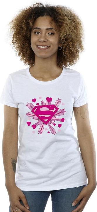 Produktbild Superman Pink Hearts And Stars Logo TShirt (XL)