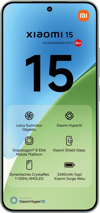 Actual product image Xiaomi 15 (256 GB, Green, 6.34", Dual SIM, 50 Mpx, 5G)