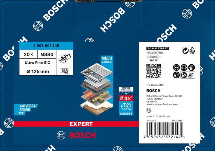 Produktbild Bosch Professional Zubehör EXPERT N880 Vliesscheibe für Exzenterschleifer, 125 mm, ultrafeines SiC (600)