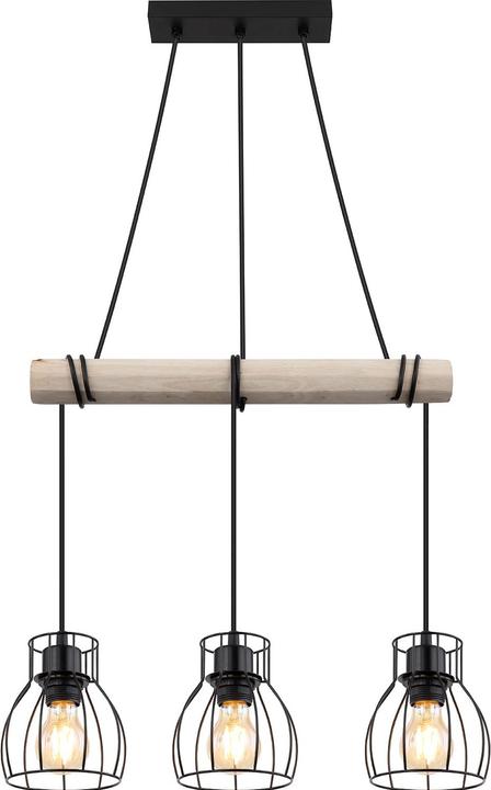 Actual product image Globo Pendant lamp Mina black matt 3xE27 (E27)