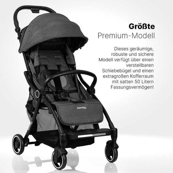 Produktbild Hamilton by yoop Kinderwagen XL Dunkelgrau