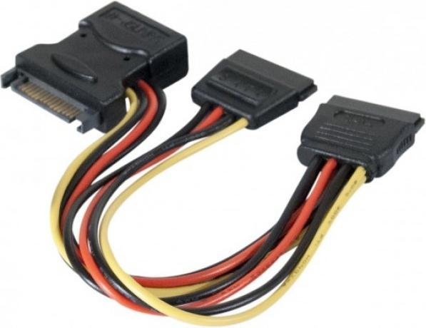 Image du produit Exertis Connect Câble adaptateur SATA, SATA vers 2x SATA + Molex, 1x SATA St. / 2x SATA Bu + Molex Bu. Séparations