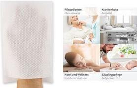 Actual product image Hygostar Disposable wash glove, wash glove made of non-woven fabric ideal for the hospital and care sector.