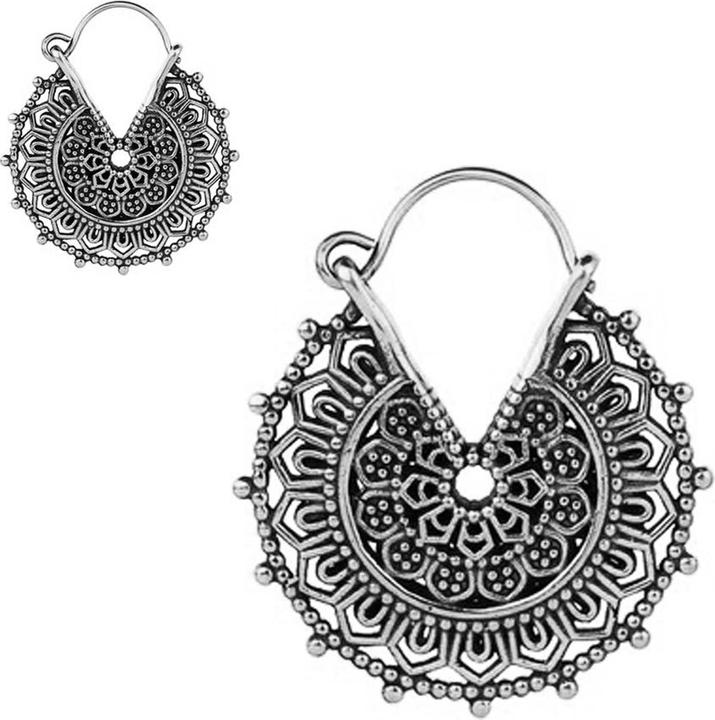Produktbild Star Piercing Ohrring silber Griechische Blume (Messing)