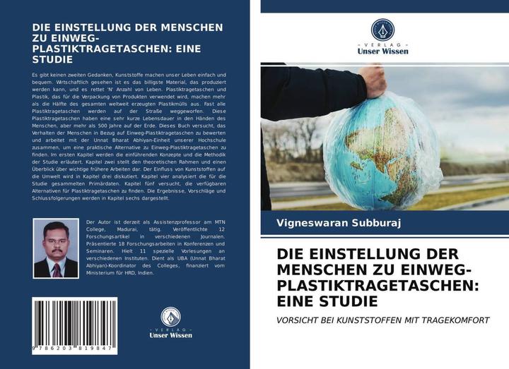 Immagine prodotto Die Einstellung Der Menschen Zu Einweg-Plastiktragetaschen: Eine Studie (Vigneswaran Subburaj, 2021)
