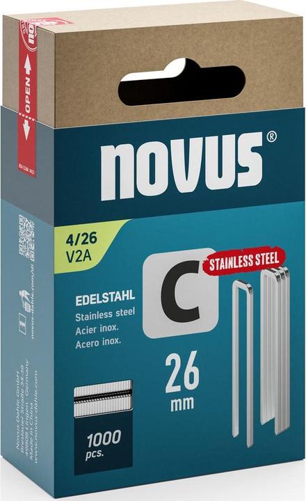 Produktbild Novus Schmalrückenklammern C 4 26mm V2a