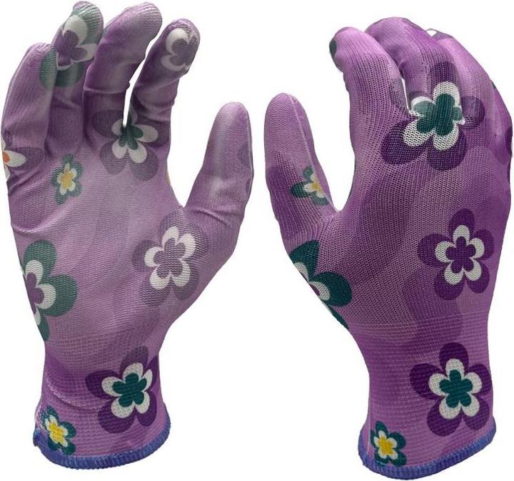 FTM Gardening Glove Polyester, 9/L, Purple/Multicoloured (L)