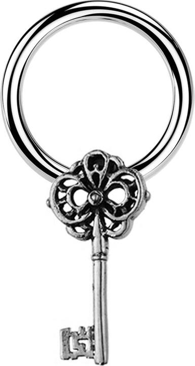 Image du produit Star Piercing Micro Closure Ring argent Clé argent (Laiton, Acier chirurgical 316L)