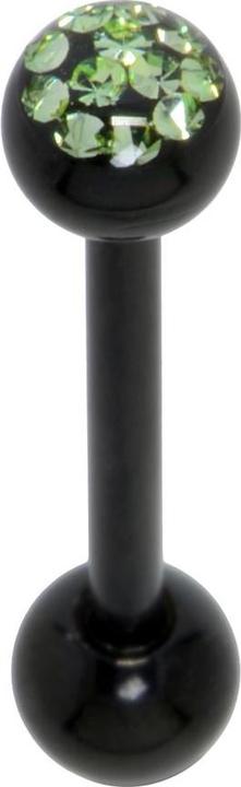 Produktbild Bijouteria Zungenpiercing (Epoxiharz, Kristall, PVD Beschichtung (schwarz), Chirurgenstahl 316L)