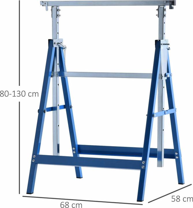 Immagine prodotto Homcom Set di 2 cavalletti da ponteggio (58 cm, 68 cm)