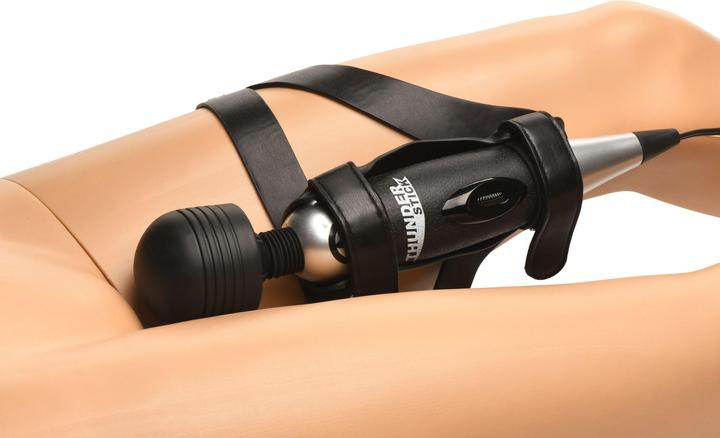 Actual product image Master Series XR Brands - Thunder Strap Wand Thigh Harness - Black