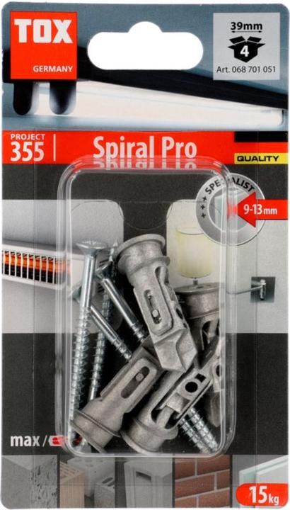 Image du produit Tox Cheville pour plaques de plâtre Spiral Pro 39-5 S 4 pièces (4 pcs)