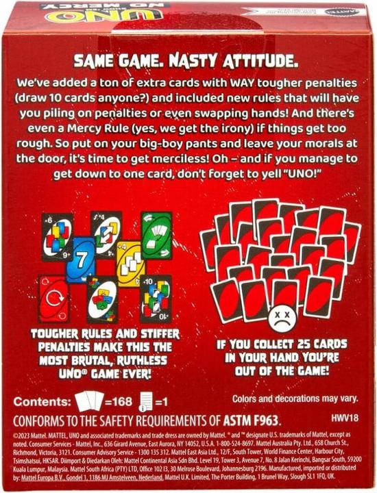 Actual product image Mattel Games UNO No Mercy (English)