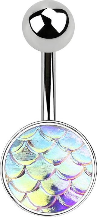 Actual product image Star Piercing Banana silver with fish scales multicolour (Brass, Surgical steel 316L)