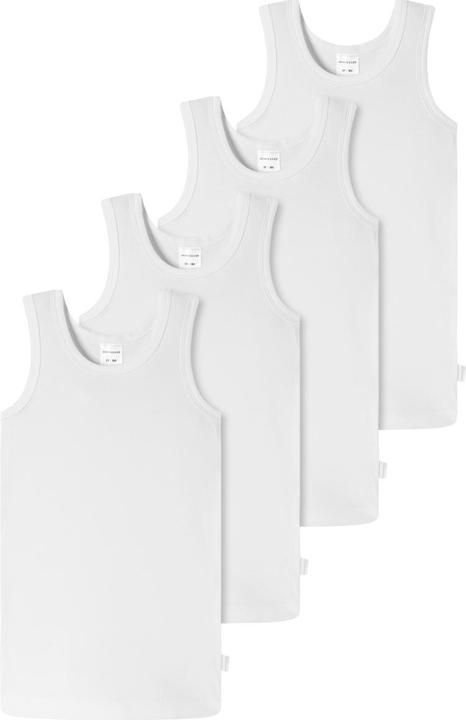 Actual product image Schiesser 4 Pack Kids Boys 95/5 Organic Cotton Undershirt (92)