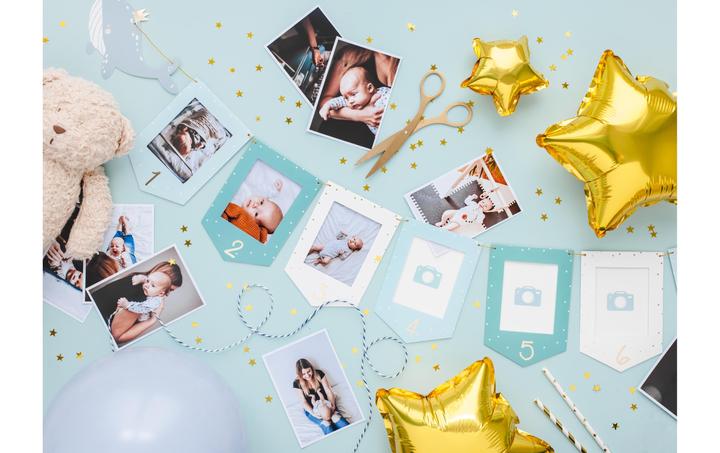 Actual product image Partydeco Guirlande - Cadre photos bleu