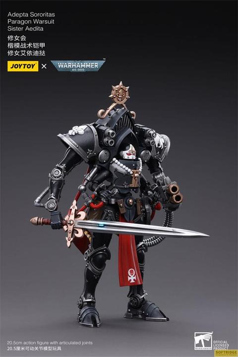 Actual product image Joy Toy Warhammer 40k Action Figure 1/18 Adepta Sororitas Paragon Warsuit Sister Aedita 12 cm