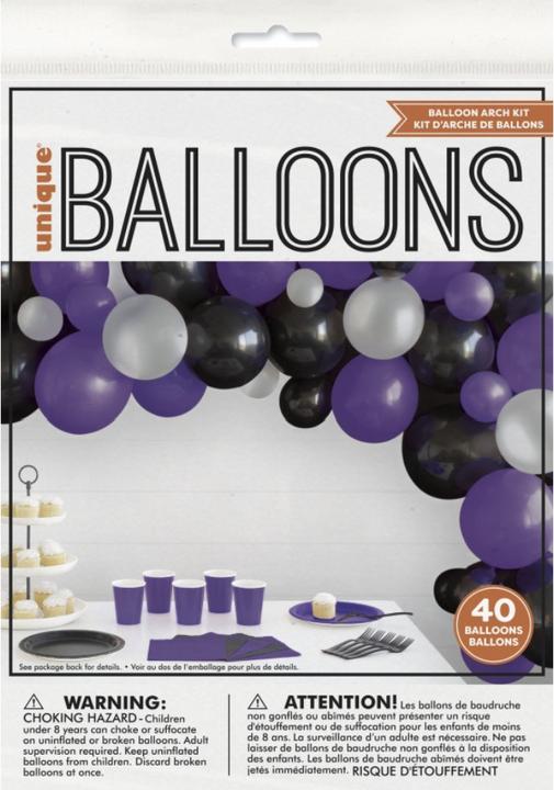 Immagine prodotto Unique Ghirlanda di palloncini rosa viola blu fai da te 80 palloncini compresi i coriandoli e il nastro