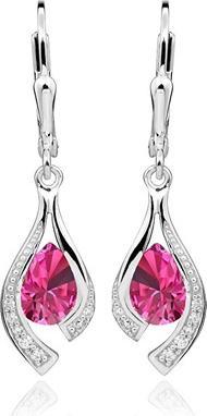 Produktbild JVD Glittering silver earrings with pink zircons SVLE0010SH8R100