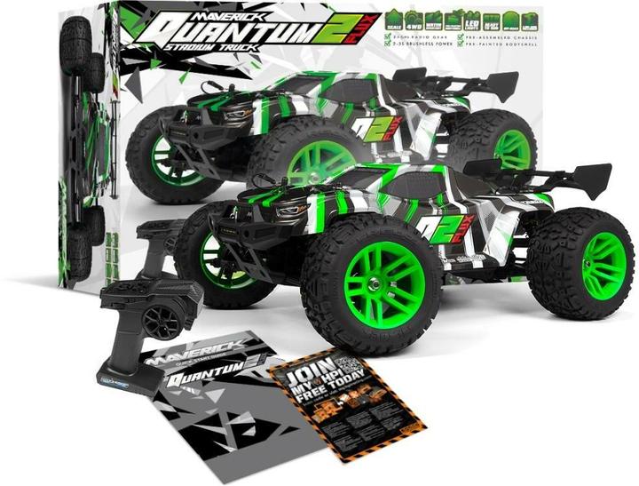 Immagine prodotto Maverick Quantum2 XT Flux 1:10 Stadium Truck - Grün (Mit Radio, Batterie nicht enthalten) (RTR pronto all'uso)