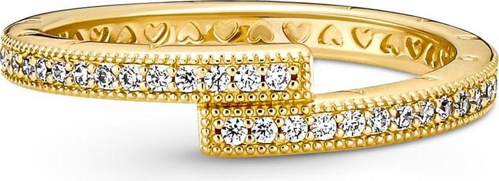 Produktbild Pandora Logo 14k Gold Sparkling Overlapping Ring (56)