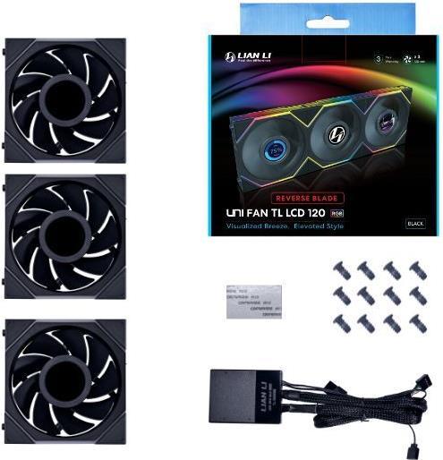 Actual product image Lian-Li UNI FAN TL LCD Reverse Blade (120 mm, 3 x)