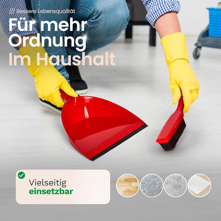 Immagine prodotto Novaliv Gummibesen mit Stiel zum Stecken & Kehrgarnitur Friseurbesen Set Gummi Noppenbesen Hundehaar (1 pz.)