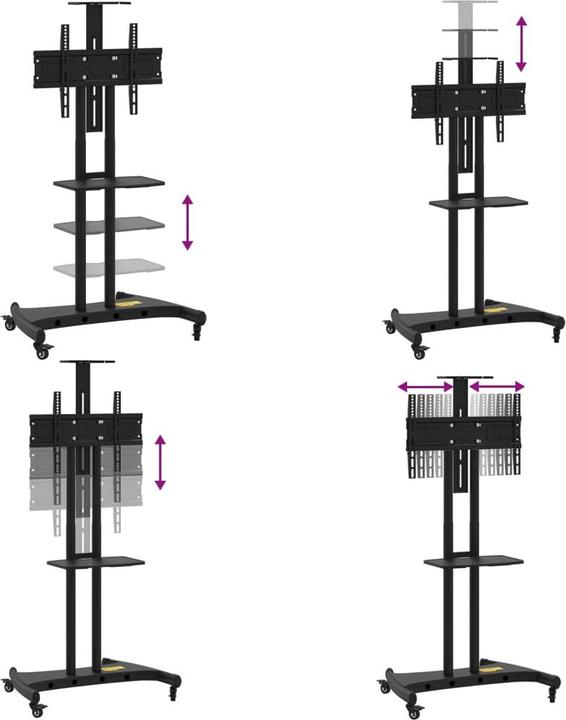 Produktbild VidaXL TV-Ständer auf Rollen (Diverse, 70", 60 kg)