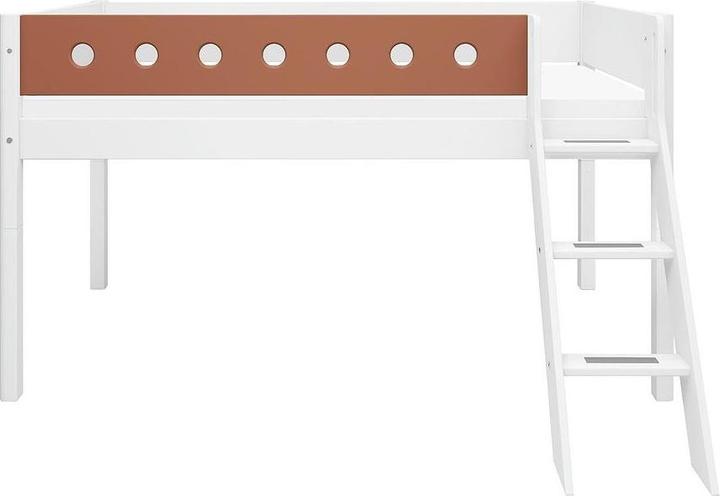Produktbild Flexa Halbhohes Bett White mit schräger Leiter (90 x 200 cm)
