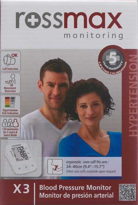 Image du produit Rossmax Moniteur de pression sanguine Digital X3 (Tensiomètre à bras)