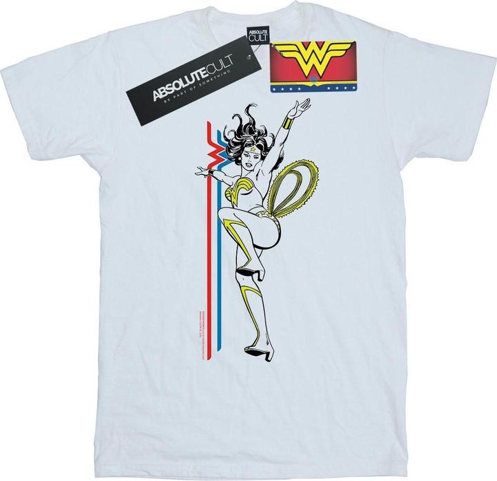 Actual product image Womens/Ladies Wonder Woman Retro Pose Cotton Boyfriend T-Shirt (3XL)