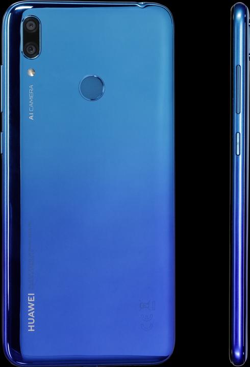 Produktbild Huawei Y7 2019 aurora blue (32 GB, Aurora Blue, 6.26", Hybrid Dual SIM, 13 Mpx, 4G)