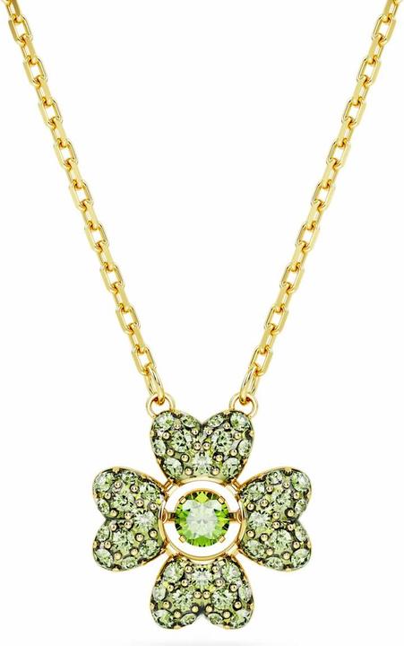 Swarovski Idyllia Halskette Glücksklee Grün Gold (Swarovski Metall, 38 - 45 cm)