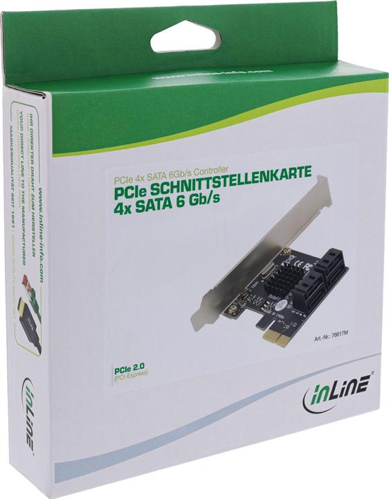 Actual product image InLine Interface card, 4x SATA 6Gb/s, with 4x SATA, PCIe 2.0 (PCI-Express)
