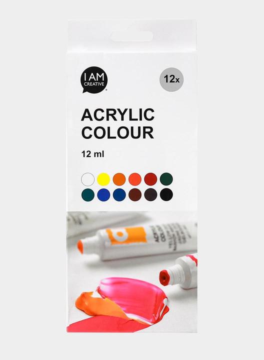 Image du produit I Am Creative Basic Acryl Set, peinture acrylique à base d'eau (Multicolore, 144 ml)