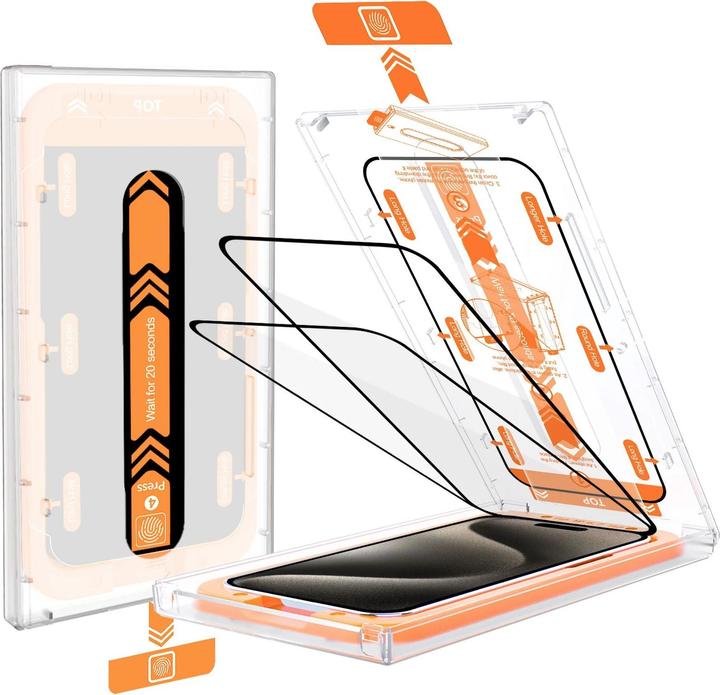 Actual product image PhoneLook Vitre de protection intégrale avec système de montage automatique anti-bulles et anti-poussière 3D (1 Piece, Samsung Galaxy S21)