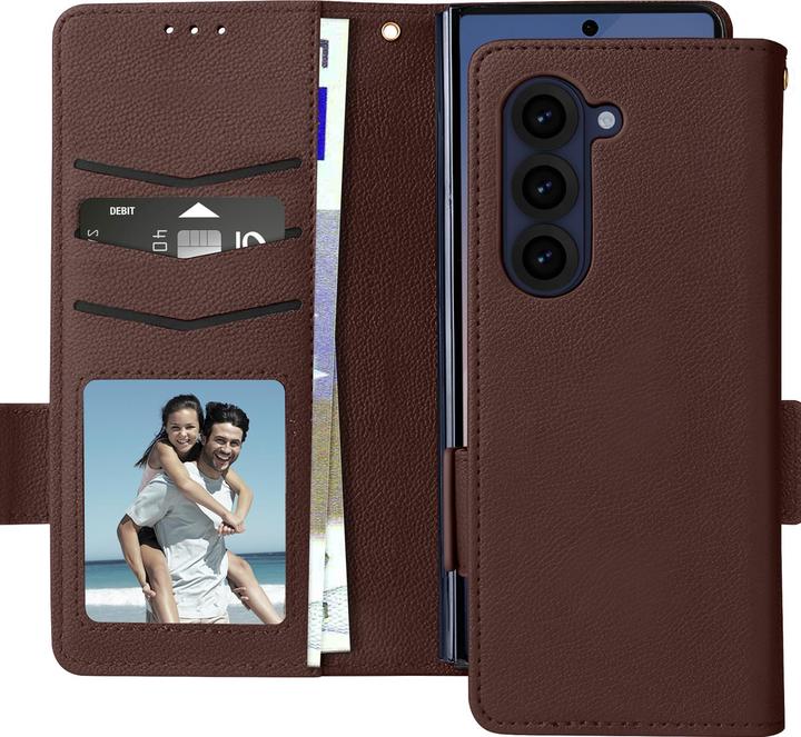 Actual product image Avizar Case for Galaxy Z Fold 6 Wallet holder with hand strap (Samsung Galaxy Z Fold6)