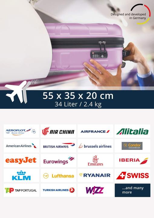 Immagine prodotto Suitline Handgepäck Hartschalen-Koffer (34 l, Bagaglio a mano (fino a 50 litri))