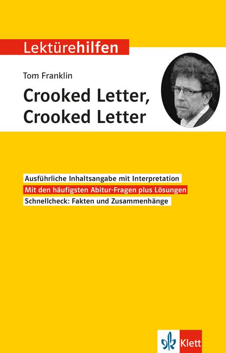 Produktbild Lektürehilfen Tom Franklin 'Crooked Letter, Crooked Letter' (Deutsch, Englisch, Nowotny, Sarah, 2017)