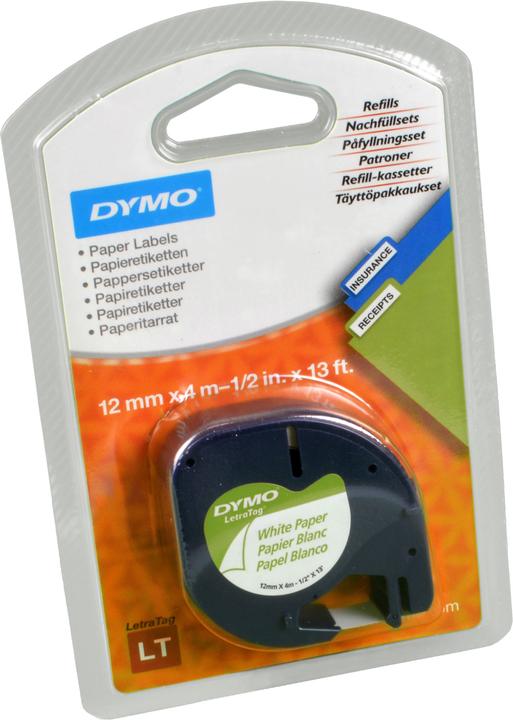 Immagine prodotto Dymo Nastro di carta nero su bianco (1.20 cm, Bianco)