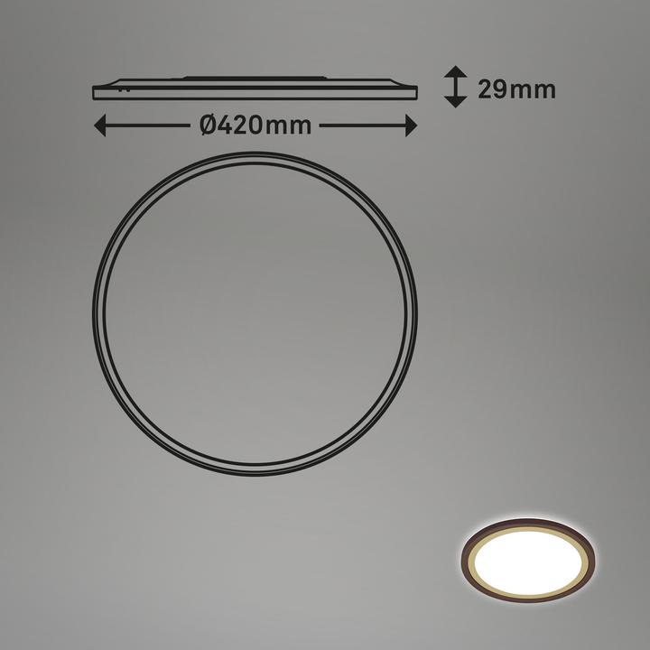 Image du produit Briloner Panneau LED CCT ultraplat avec rétroéclairage LED, brun-or, 1xLED/22W (3000 lm)