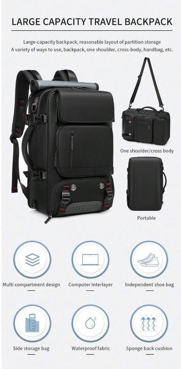 Image du produit Only-Bags.Store Waterproof 40.64 Cm Business Laptop Backpack, Travel Rucksack With Separate Shoe Bag, Outdoors