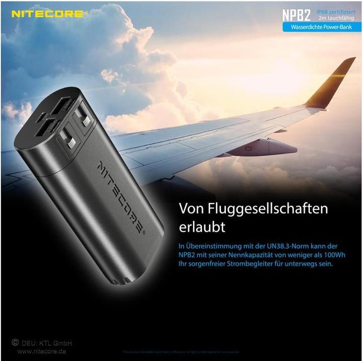 Produktbild Nitecore Powerbank NPB2 - 10000mAh, wasserdicht (10000 mAh, 18 W)