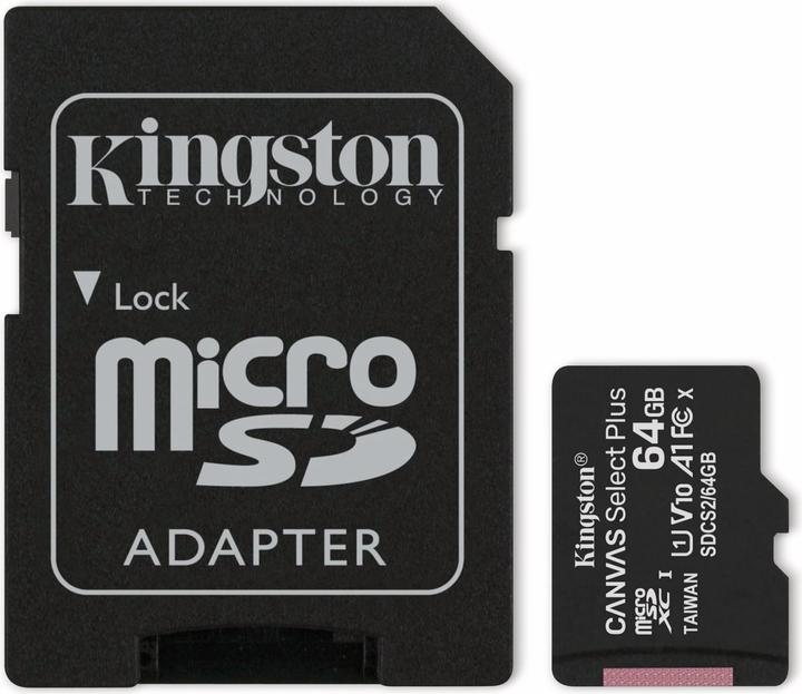 Actual product image Kingston Canvas Select Plus (64 GB, microSDXC, U1, UHS-I)