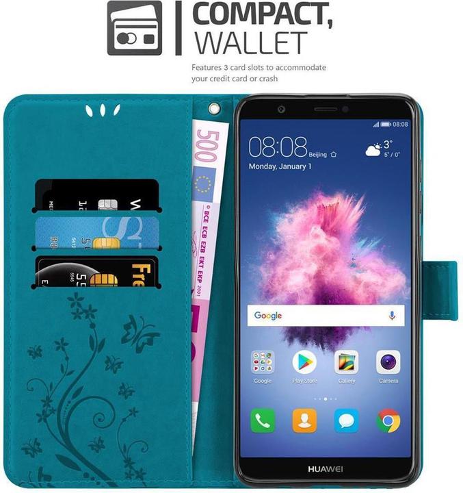 Image du produit Cadorabo Couverture du livre de fleurs (Huawei Enjoy 7S, Huawei P Smart (2018))