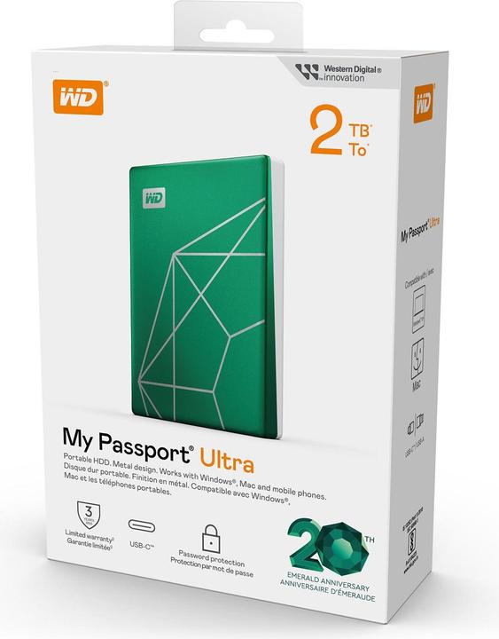 Immagine prodotto WD My Passport Ultra 20th Emerald Anniversary Edition (2 TB)