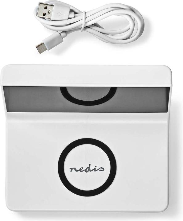 Actual product image Nedis Alarm Clock Wireless Charger Qi Certified 5/7.5/10 / 15 W USB-A Plug 2 Alarm Times Snooze