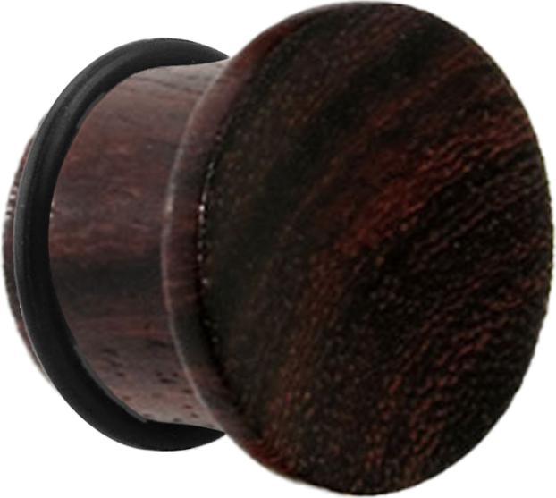 Star Piercing Flared Plug aus Tamarind Holz dunkel mit O-Ring (ohne Messing, Organisch)
