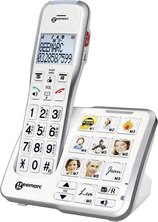 Image du produit Geemarc AMPLIDECT 595-2 PHOTO Téléphone sans fil pour seniors Répondeur, touches photo Écran rétroéclairé